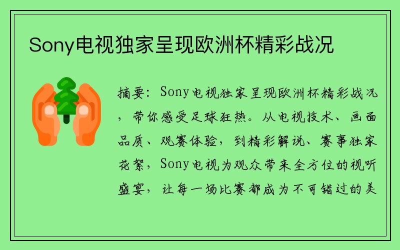 Sony电视独家呈现欧洲杯精彩战况